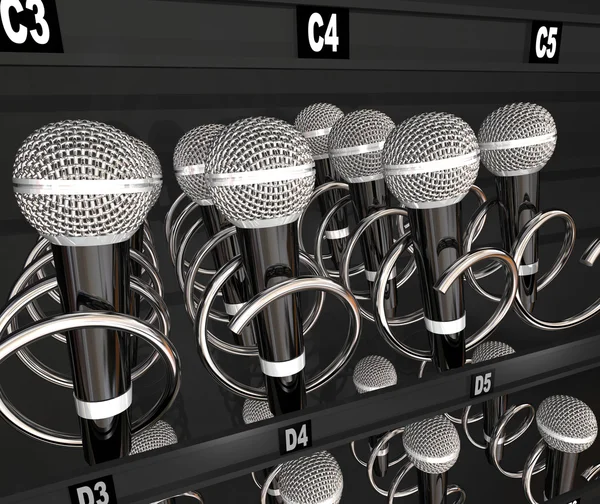 Micrófonos en una máquina expendedora o de aperitivos — Foto de Stock