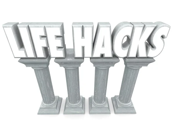 Life Hacks   Stone Columns Stockbild