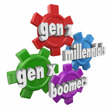 Generation X Y Z, Millennials and Boomers words
