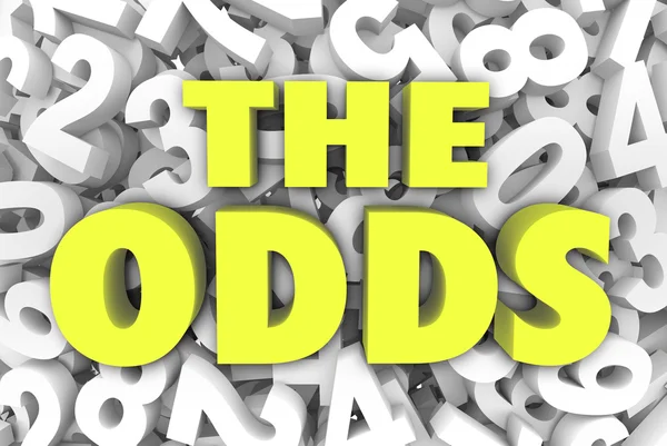 La parola Odds in lettere 3d su uno sfondo di numeri — Foto Stock