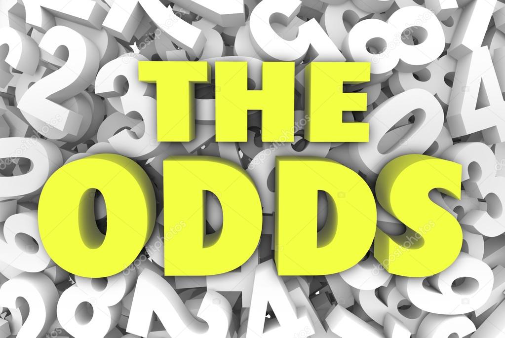 The Odds word in 3d letters on a background of numbers