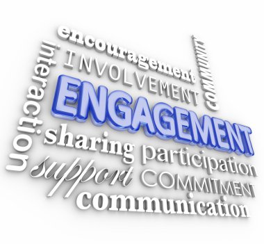 Engagment word in 3d letters clipart