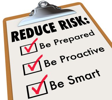 Pano onay işaretli ile kelimelik risk azaltmak