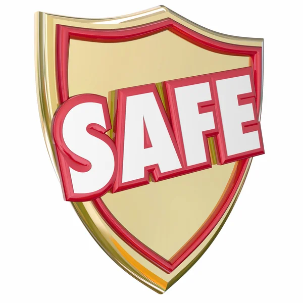 Safe gold shield to reduce risk — ストック写真