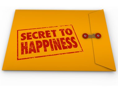 Secret to Happiness advice in envelope clipart