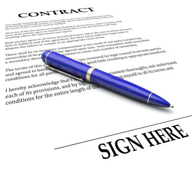 Contract Pen Sign Here clipart