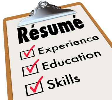 Resume Clipboard Checklist