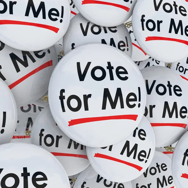 Vote for Me Buttons Pins — Stock Photo, Image