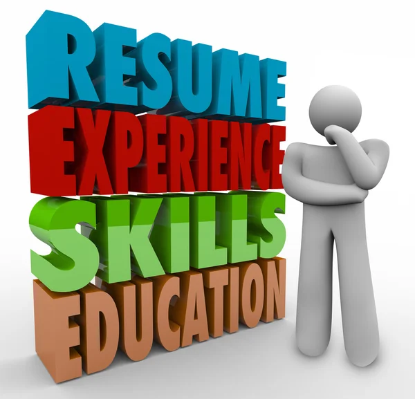 Resume Experience Skills Education — 图库照片