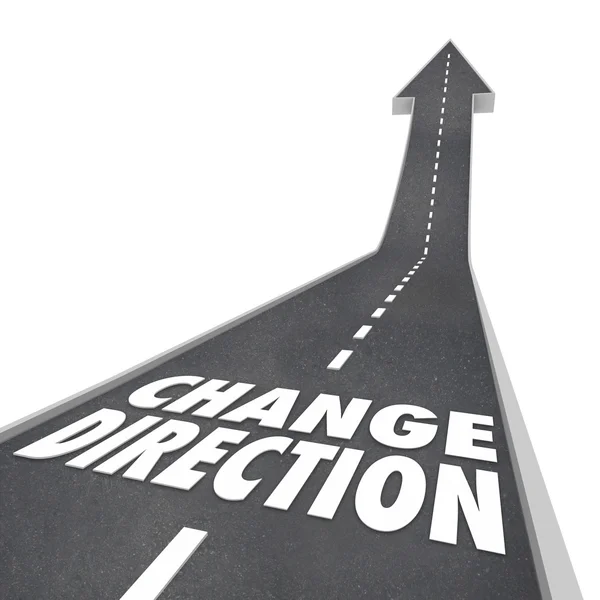 Change Direction Road Words — Stok fotoğraf