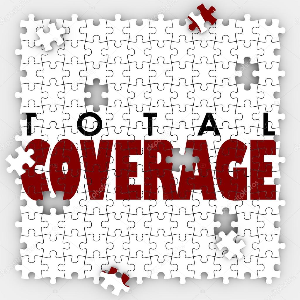 Total Coverage words on puzzle pieces