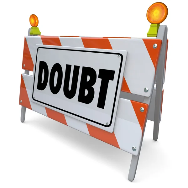 Doubt Barrier Sign — Stockfoto