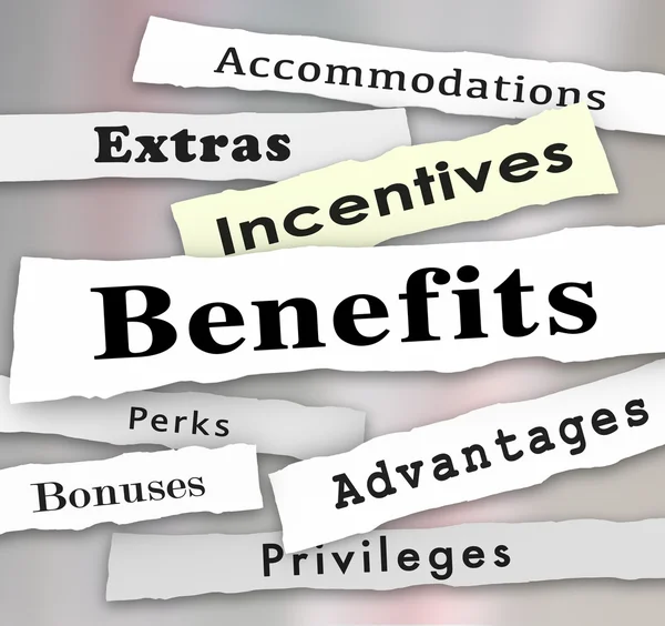 Benefits Incentives Bonuses — 图库照片