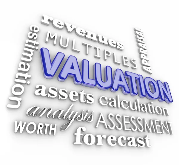 Valuation 3d Word Collage — Stock Photo, Image