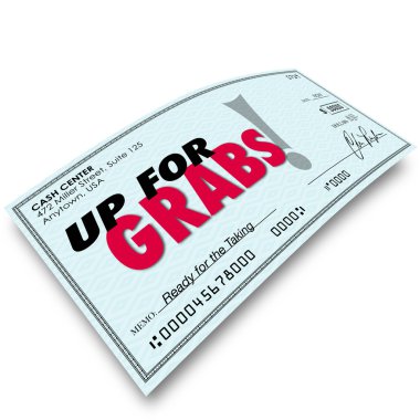 Up for Grabs Check Money clipart