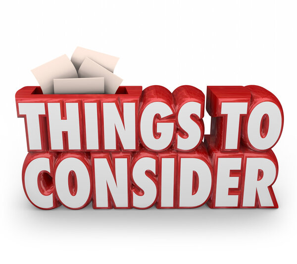 Things to Consider   Red Words