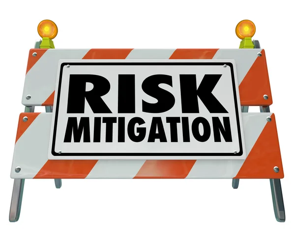 Señal de barrera de mitigación de riesgos — Foto de Stock