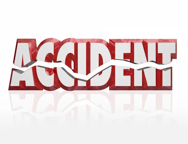 Accidente 3d Palabra Cartas rojas —  Fotos de Stock