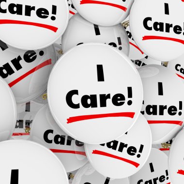 I Care Words Button