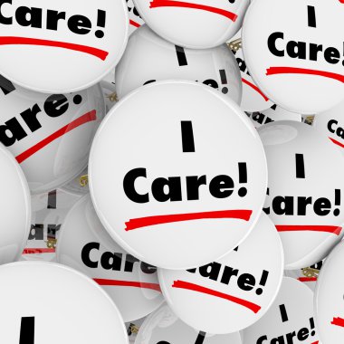 I Care Words Button clipart