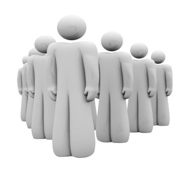 Group 3d People Lined Up