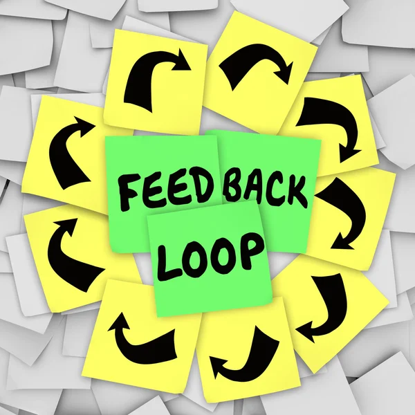 Feedback Loop Sticky Note — 图库照片
