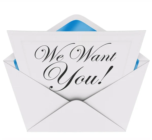 We Want You Invitation Letter — Stock Photo, Image