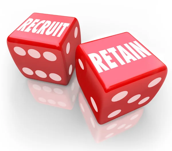 Recruit and Retain  Dice — Stockfoto