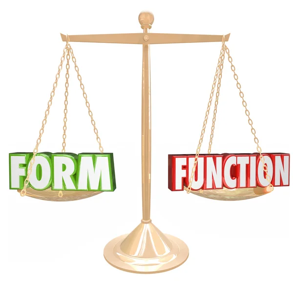 Form Over Vs palavras de função — Fotografia de Stock