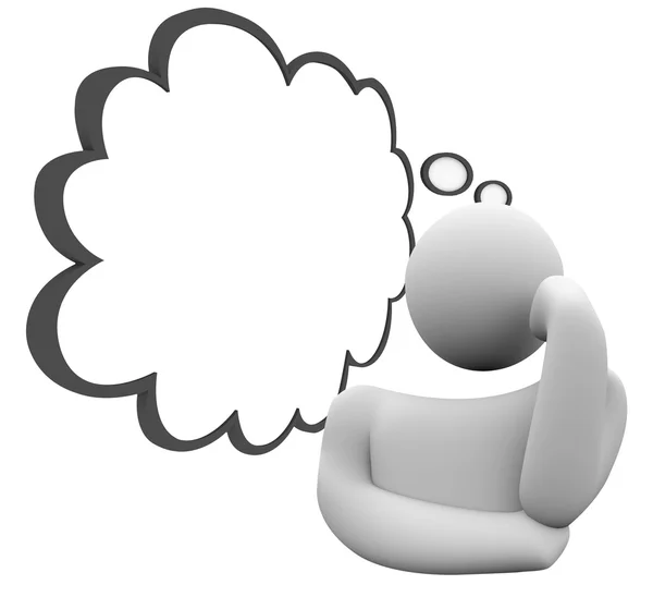 Thinker Thought Cloud — 图库照片