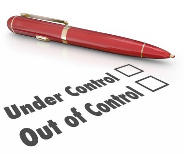 Under or Out of Control Pen Check clipart
