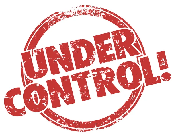 Under Control Red   Stamp — Stockfoto