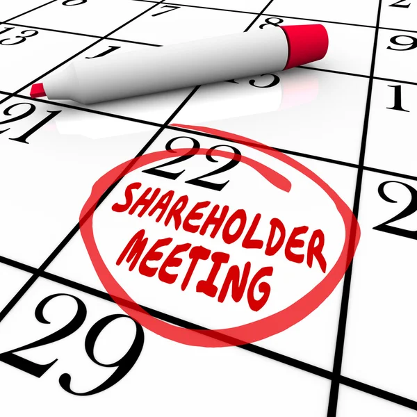 Shareholder Meeting Calendar — Stock fotografie
