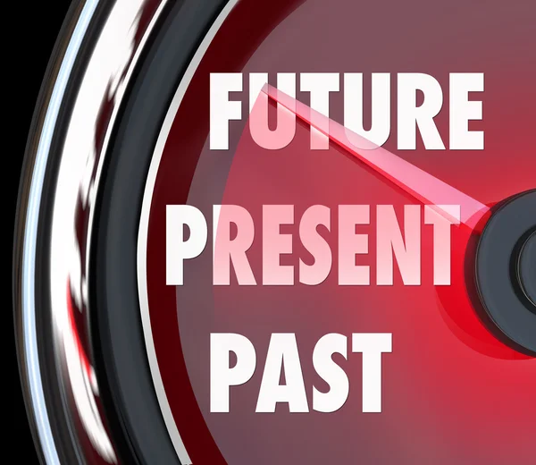 Future Present Past Speedometer — Stock Photo, Image