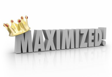 Maximized 3d Word Gold Crown clipart