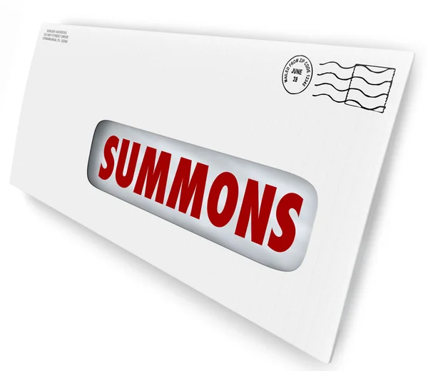 Summons Word Envelope — Stock Photo, Image