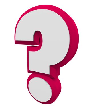 3D soru işareti kırmızı