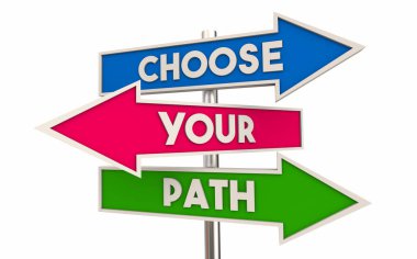 İleriye Doğru En İyi Yol Seç Gelecek Oku İşaretleri 3d İllüstrasyon