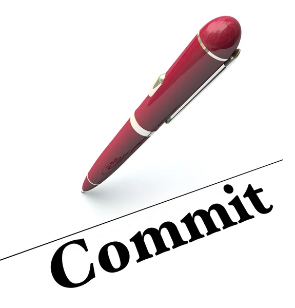 Commit Word Signature — Stock Photo, Image