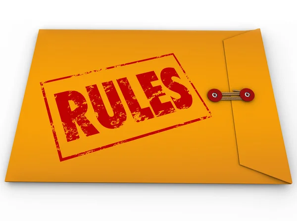 Κανόνες κίτρινο φάκελο μυστικό — Φωτογραφία Αρχείου