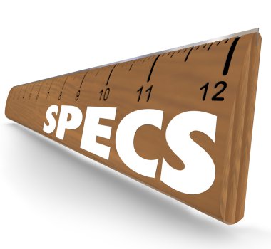 Specs Word Ruler Specifications clipart