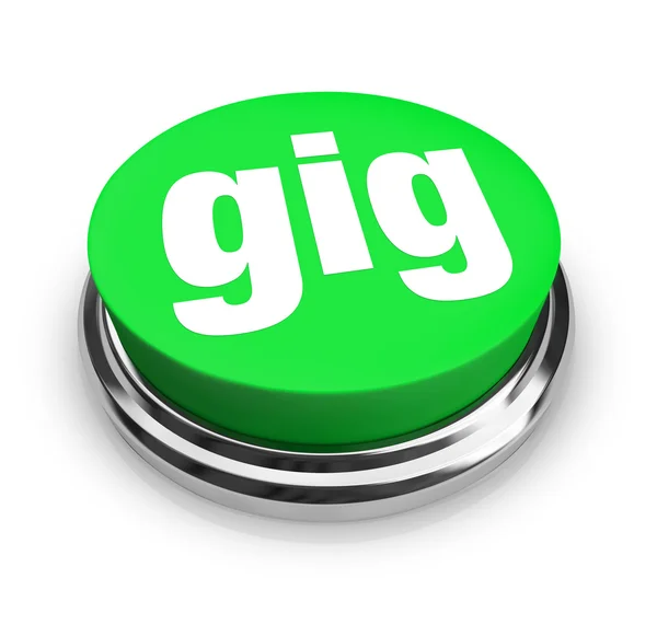 Gig Word Green Button — Stock Photo, Image