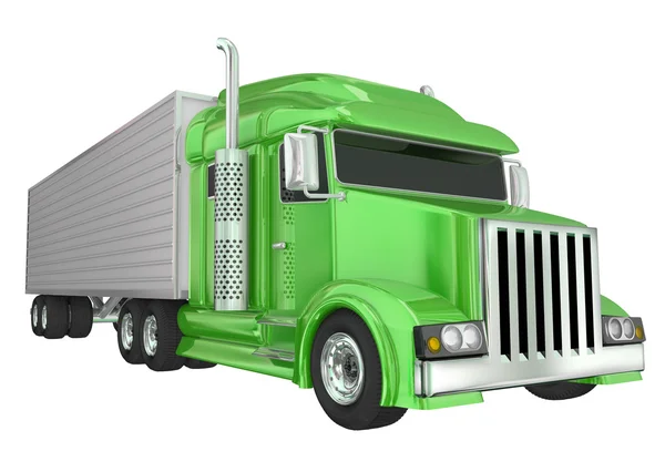 Zelené Semi Truck — Stock fotografie