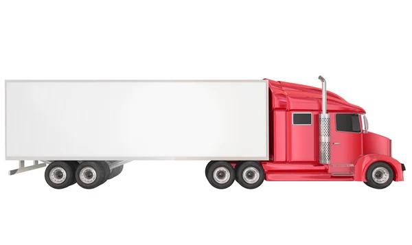 Rode vrachtwagen lege kopie ruimte — Stockfoto