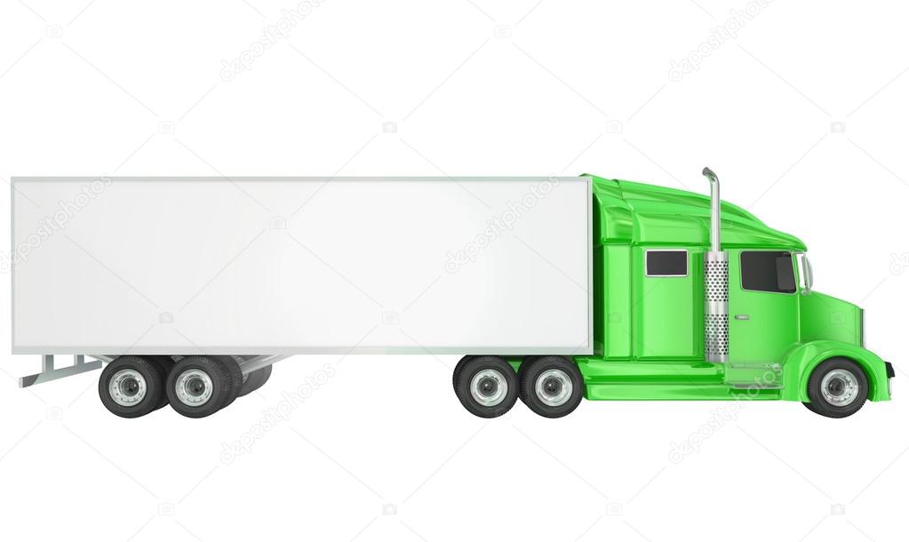 Green  Truck Blank Copy Space