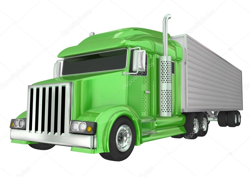Green Semi Truck