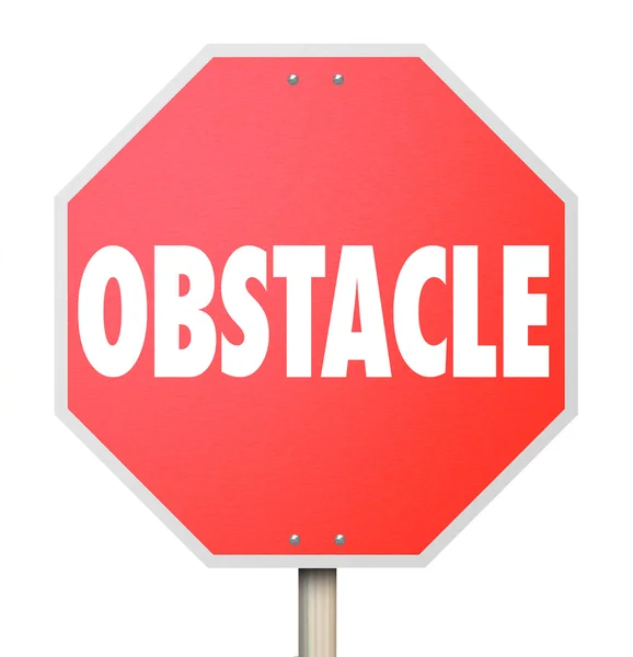 Obstacle Stop Sign — Stock Photo, Image