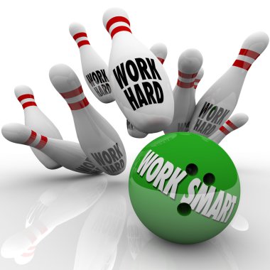 Work Smart Not Hard Bowling clipart