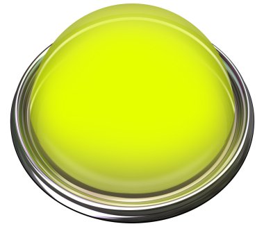 3d izole düğmesini yuvarlak sarı