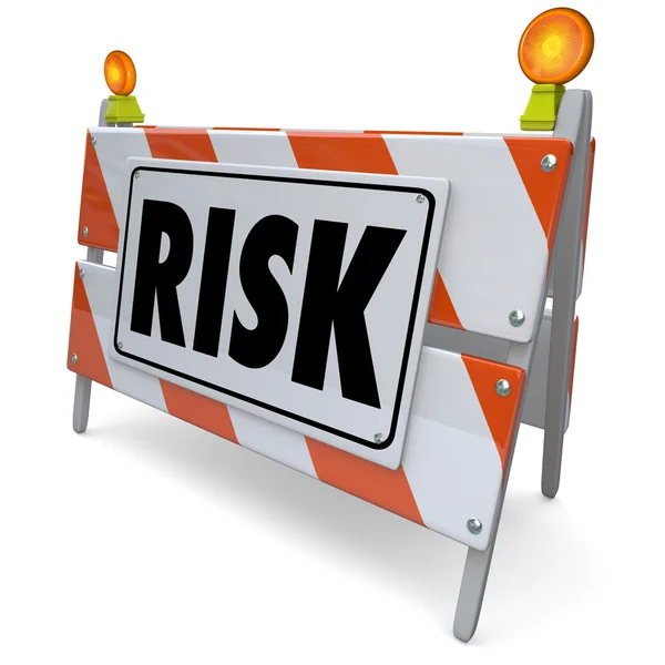 Risk word on a barrier — Stock Photo, Image